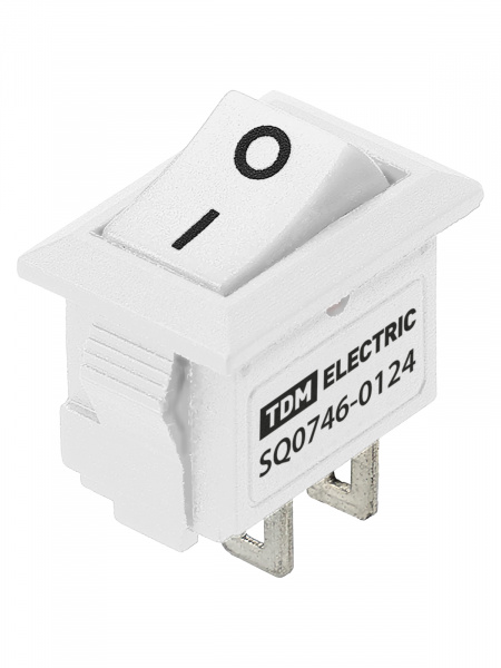 Выключатель клавишный KCD11-101 250В AC/DC, 1P, 3А, (2с), ON-OFF, белый, Micro TDM