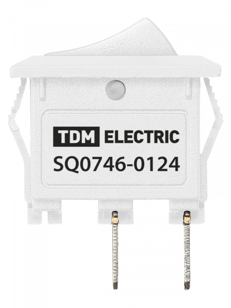 Выключатель клавишный KCD11-101 250В AC/DC, 1P, 3А, (2с), ON-OFF, белый, Micro TDM