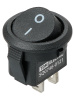 Выключатель клавишный круглый KCD11-101 250В AC/DC, 1P, 3А, (2с), ON-OFF, черный, Micro TDM