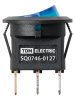 Выключатель клавишный круглый KCD11-101N 250В AC/DC 1P 3А (3с) ON-OFF черный корпус, синяя клавиша с LED подсветкой Micro TDM