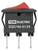 Выключатель клавишный KCD11-102 250В AC/DC, 1P, 3А, (3с), ON-ON, черный корпус, красная клавиша, Micro TDM