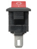Выключатель клавишный KCD11-102 250В AC/DC, 1P, 3А, (3с), ON-ON, черный корпус, красная клавиша, Micro TDM