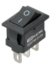 Выключатель клавишный KCD11-102 250В AC/DC, 1P, 3А, (3с), ON-ON, черный, Micro TDM