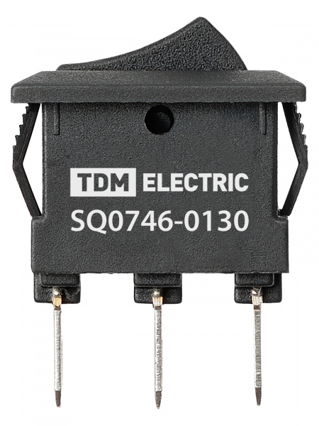 Выключатель клавишный KCD11-102 250В AC/DC, 1P, 3А, (3с), ON-ON, черный, Micro TDM