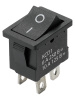 Выключатель клавишный KCD1-201 250В AC/DC, 2P, 6А, (4с), ON-OFF, черный, Mini TDM