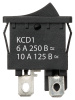 Выключатель клавишный KCD1-201 250В AC/DC, 2P, 6А, (4с), ON-OFF, черный, Mini TDM
