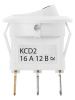 Выключатель клавишный круглый KCD2-101N-2 12В AC/DC, 1P, 16А, (3с), ON-OFF, белый с красной точечной LED подсветкой TDM
