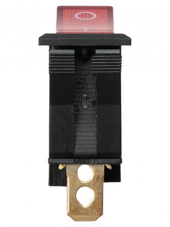 Выключатель клавишный KCD3-101N/B 250В AC/DC, 1P, 15А, (3с), ON-OFF, черный корпус, красная клавиша с LED подсветкой TDM