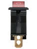 Выключатель клавишный KCD3-101N/B 250В AC/DC, 1P, 15А, (3с), ON-OFF, черный корпус, красная клавиша с LED подсветкой TDM