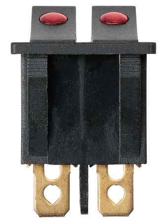 Выключатель двухклавишный KCD3-221N/D 250В AC/DC 1P 15А (6с) ON-OFF черный с красной точечной LED подсветкой TDM