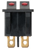 Выключатель двухклавишный KCD3-221N/D 250В AC/DC 1P 15А (6с) ON-OFF черный с красной точечной LED подсветкой TDM