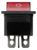 Выключатель клавишный KCD4-201N 250В AC/DC, 2P, 16А, (4с), ON-OFF, черный корпус, красная клавиша с LED подсветкой TDM