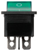 Выключатель клавишный KCD4-201N 250В AC/DC, 2P, 16А, (4с), ON-OFF, черный корпус, зеленая клавиша с LED подсветкой TDM