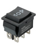 Переключатель клавишный KCD4-203 250В AC/DC, 2P, 16А, (6с), (ON)-OFF-(ON), с нейтральным положением, без фиксации, черный TDM