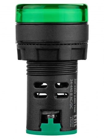 STATUS Лампа сигнальная AD-22DS, LED, d22 мм, 24-440 В AC/DC, IP65, зеленый TDM