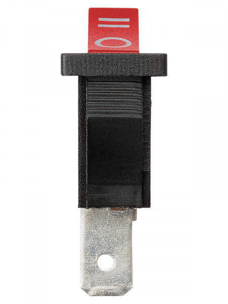 Переключатель клавишный KCD1-103 250В AC/DC, 1P, 6А, (3с), ON-OFF-ON с нейтралью, черный корпус, красная клавиша, Mini TDM