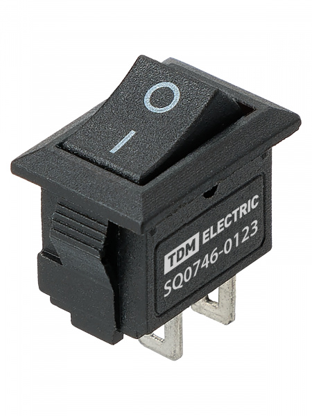 Выключатель клавишный KCD11-101 250В AC/DC, 1P, 3А, (2с), ON-OFF, черный, Micro TDM
