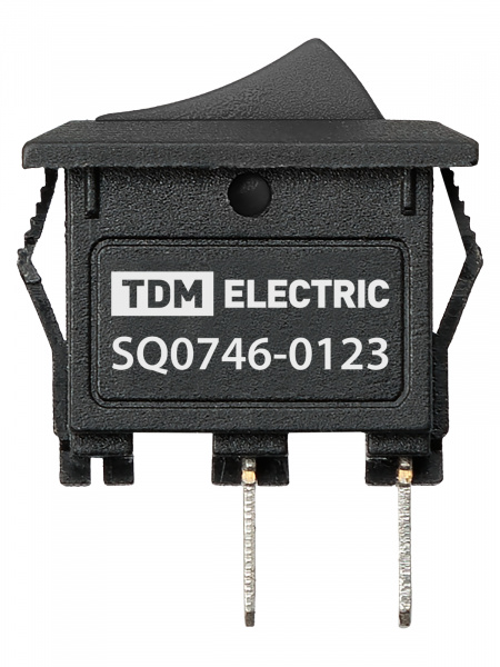 Выключатель клавишный KCD11-101 250В AC/DC, 1P, 3А, (2с), ON-OFF, черный, Micro TDM