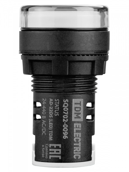 STATUS Лампа сигнальная AD-22DS, LED, d22 мм, 24-440 В AC/DC, IP65, белый TDM