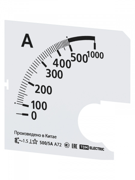 Шкала Ш72  500/5А-1,5 (для А72 Х/5А) TDM