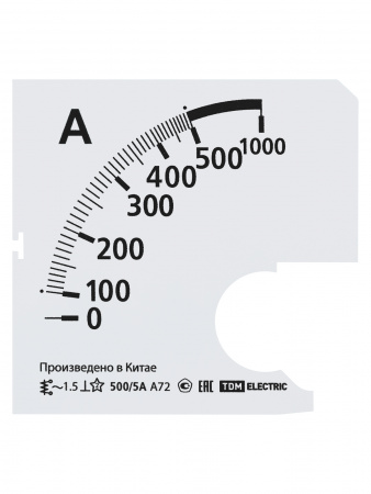 Шкала Ш72  500/5А-1,5 (для А72 Х/5А) TDM