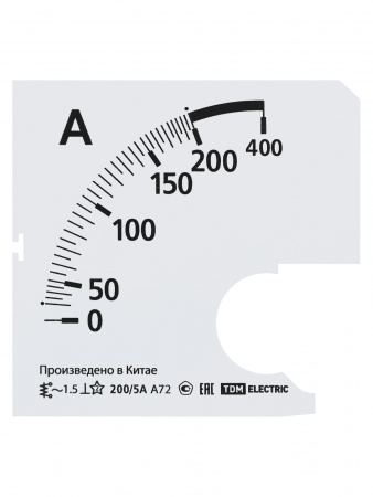 Шкала Ш72  200/5А-1,5 (для А72 Х/5А) TDM