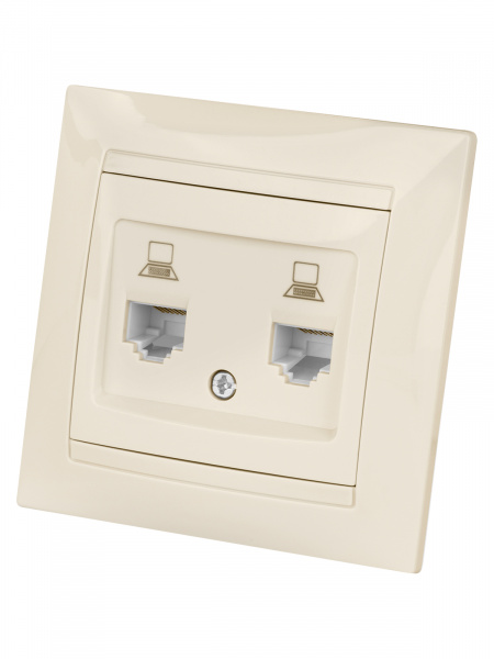Розетка компьютерная двойная RJ45 сл. кость  "Лама" TDM