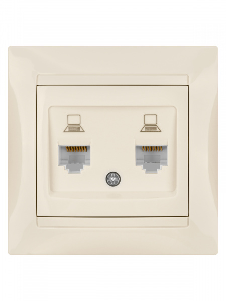 Розетка компьютерная двойная RJ45 сл. кость  "Лама" TDM