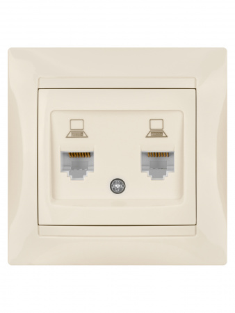 Розетка компьютерная двойная RJ45 сл. кость  "Лама" TDM