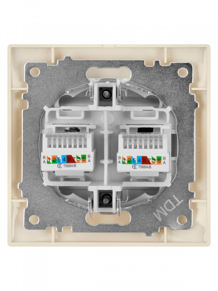 Розетка компьютерная двойная RJ45 сл. кость  "Лама" TDM