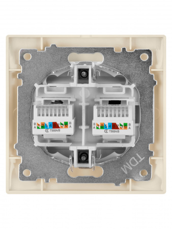 Розетка компьютерная двойная RJ45 сл. кость  "Лама" TDM