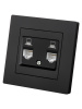 Розетка компьютерная двойная RJ45 черная "Сенеж" TDM