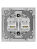 Розетка компьютерная двойная RJ45 черная "Сенеж" TDM