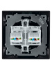Розетка компьютерная двойная RJ45 графит "Лама" TDM