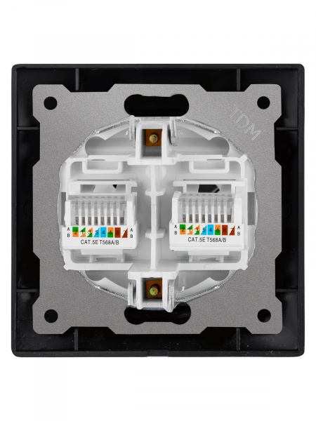 Розетка компьютерная двойная RJ45 старинное серебро "Лама" TDM