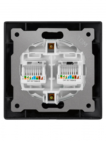 Розетка компьютерная двойная RJ45 старинное серебро "Лама" TDM