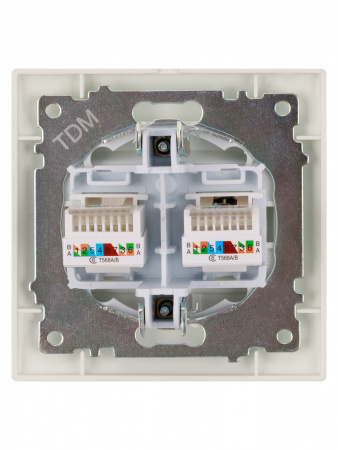 Розетка компьютерная двойная RJ45 перламутр "Лама" TDM