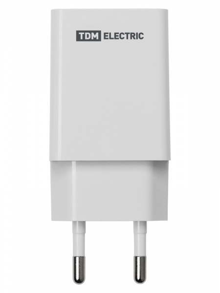 Сетевое зарядное устройство, СЗУ 5, Quick Charge 3.0, 3 А, 1 USB, белый, TDM