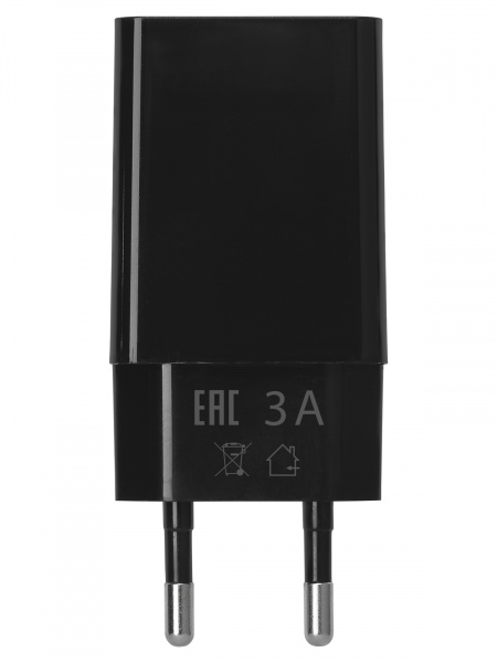 Сетевое зарядное устройство, СЗУ 6, Quick Charge 3.0, 3 А, 1 USB, черный, TDM