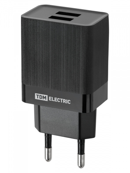 Сетевое зарядное устройство, СЗУ 8, Quick Charge 3.0, 3 А, 2 USB, черный, TDM