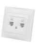 Розетка компьютерная двойная RJ45 белая "Лама" TDM