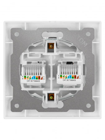 Розетка компьютерная двойная RJ45 белая "Лама" TDM
