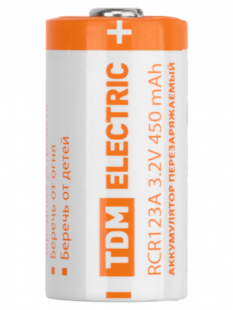 Аккумулятор RCR123A 3,2 В 450 м*Ач Li-Ion, BP-1, TDM