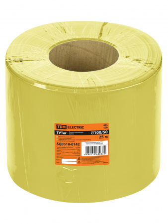 Термоусаживаемая трубка ТУТнг 100/50 желтая (25 м/ролл) TDM
