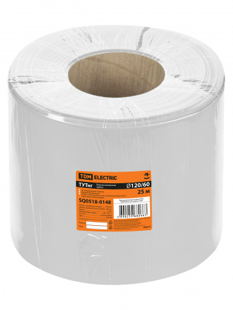 Термоусаживаемая трубка ТУТнг 120/60 белая (25 м/ролл) TDM