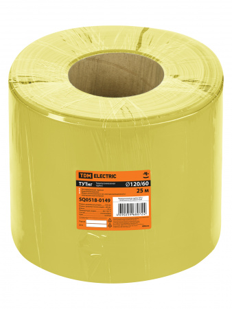 Термоусаживаемая трубка ТУТнг 120/60 желтая (25 м/ролл) TDM