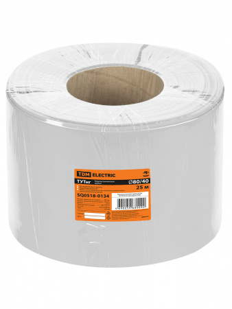Термоусаживаемая трубка ТУТнг 80/40 белая (25 м/ролл) TDM