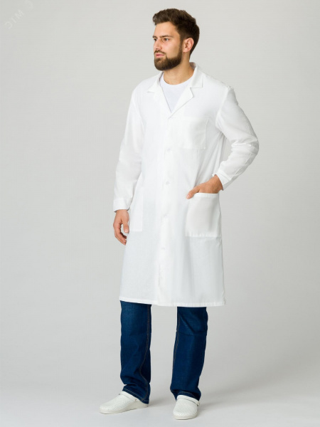 Халат мужской (тк.Бязь,145), белый,64-66,170-176