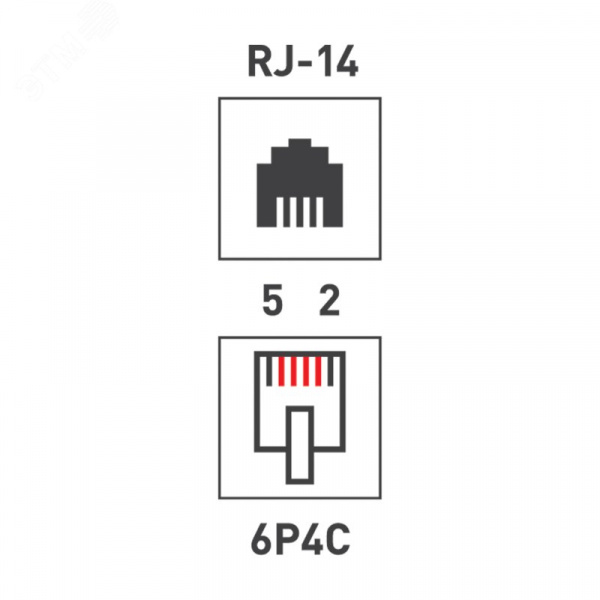 Телефонный разъем RJ-14(6P4C),