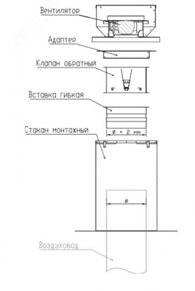 Адаптер для крышного вентилятора VRA-280